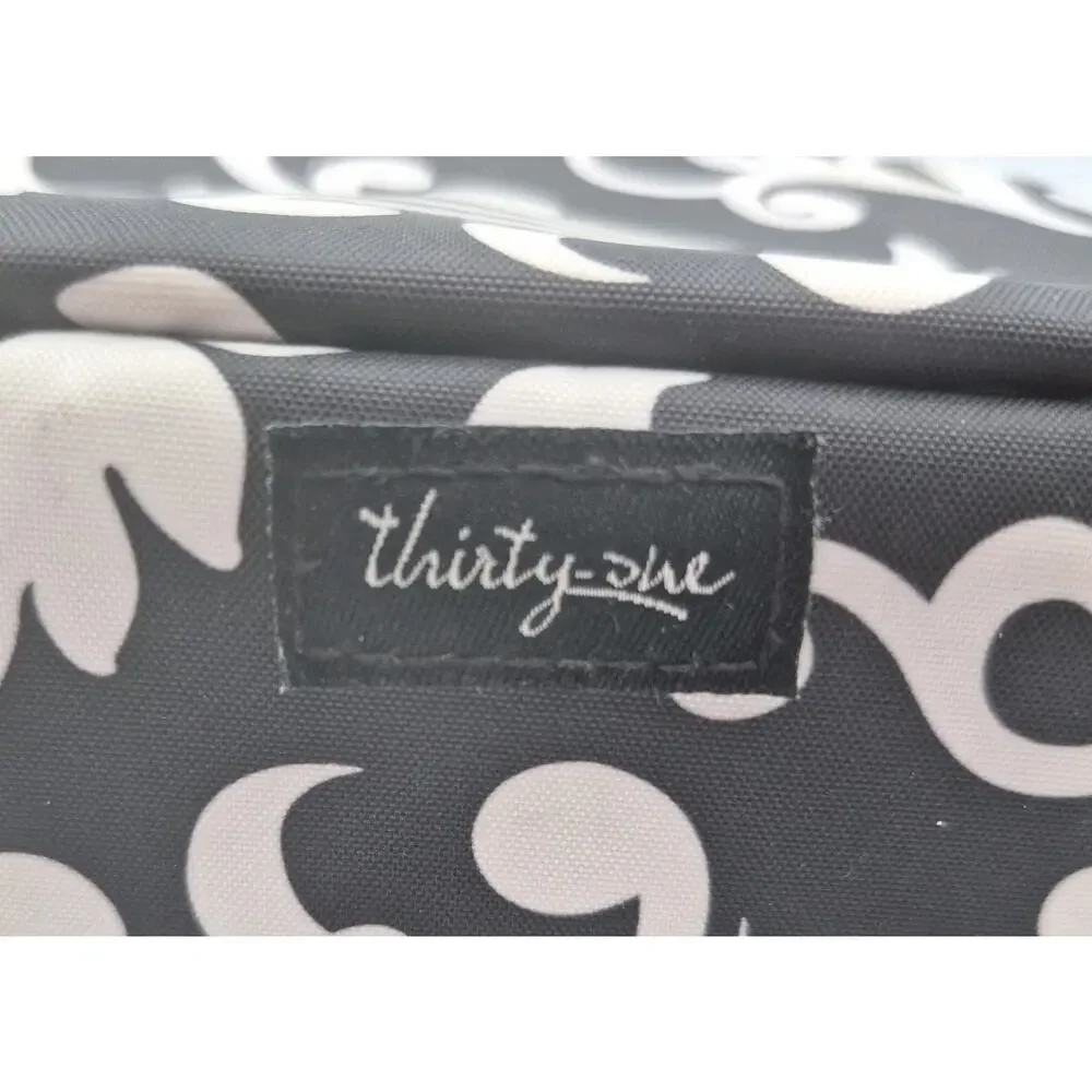 Thirty-one Black White Soft-side Travel Jewelry Organizer 5.5x3.5x3